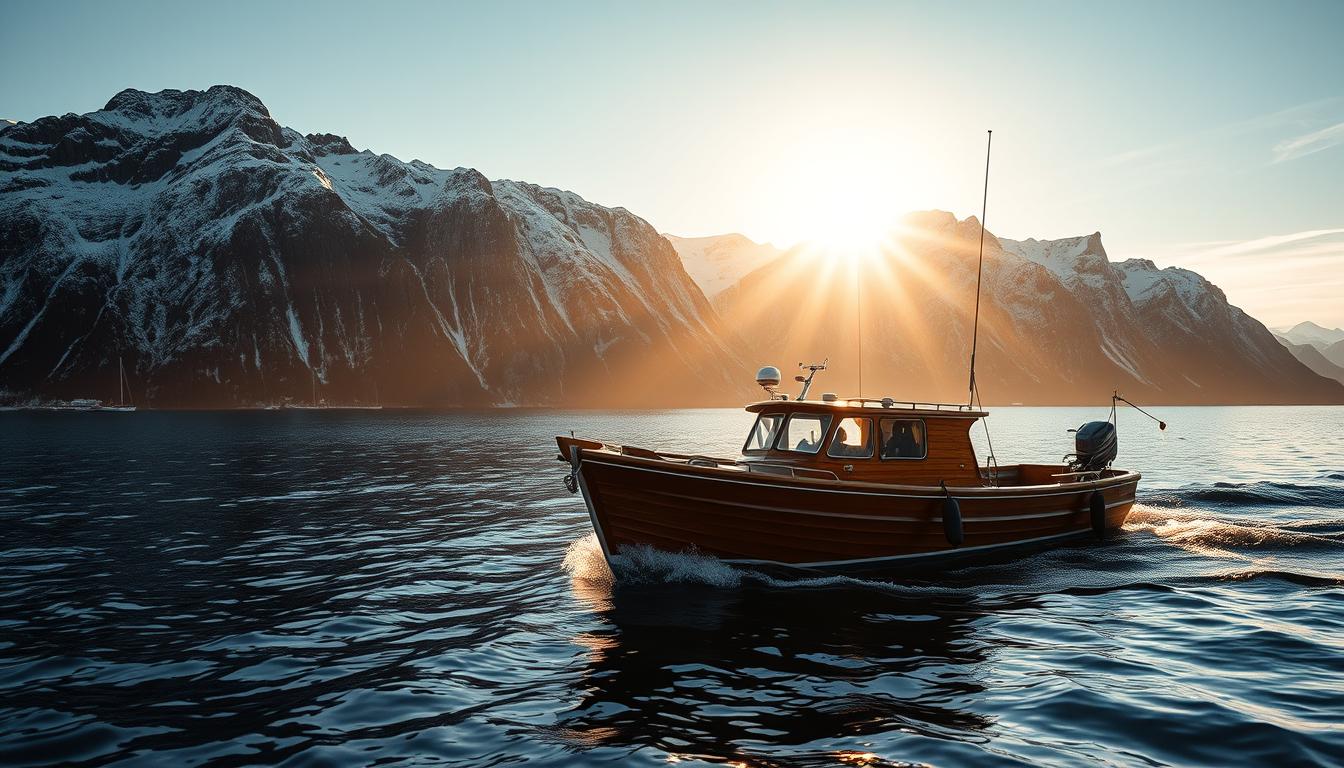Angelboot in norwegischen Fjorden