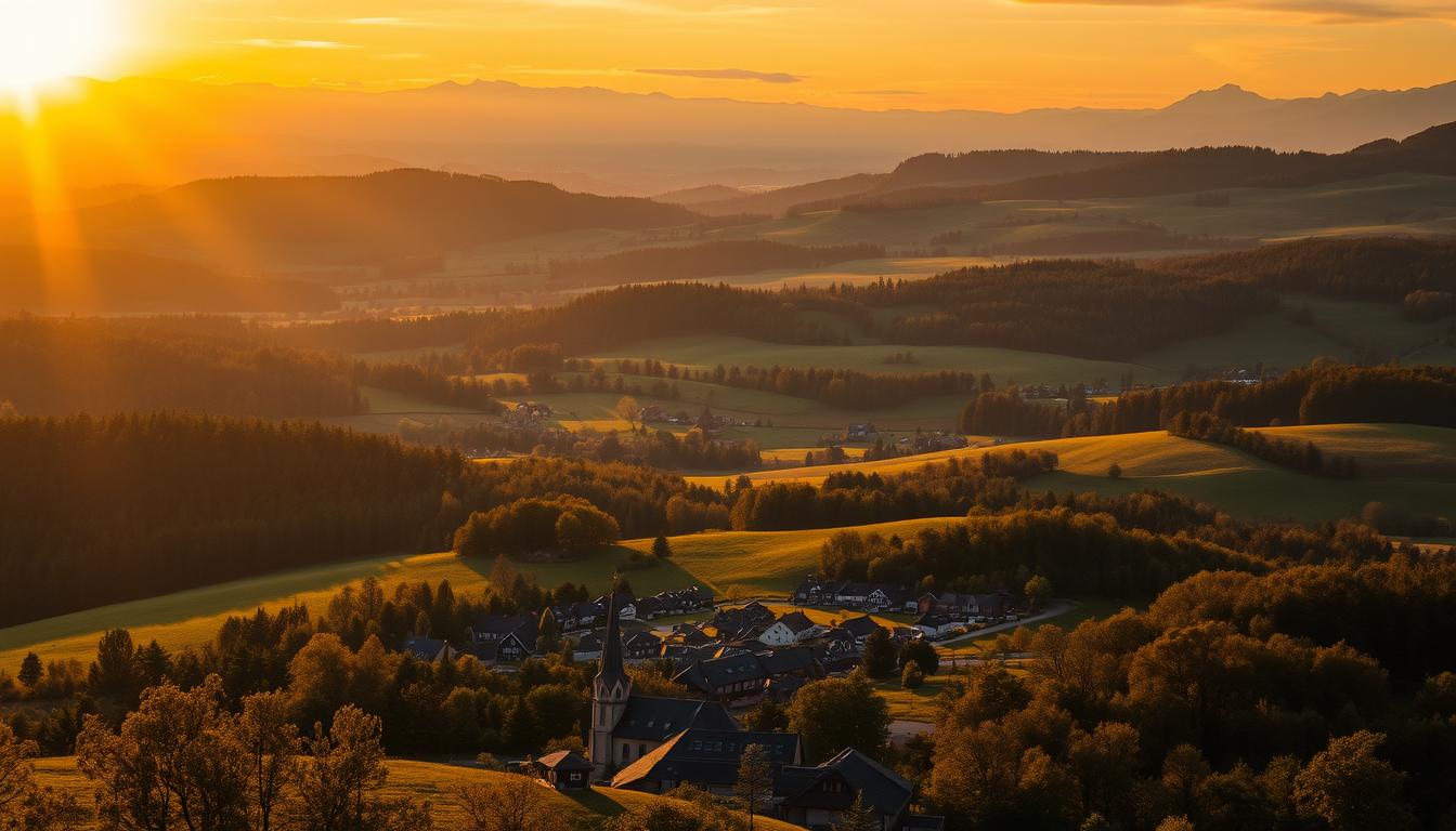 Geografische Lage Sonnenuntergang in Deutschland