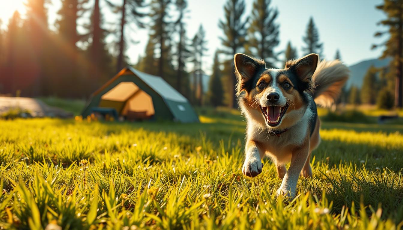 Hund beim Camping Aktivitäten